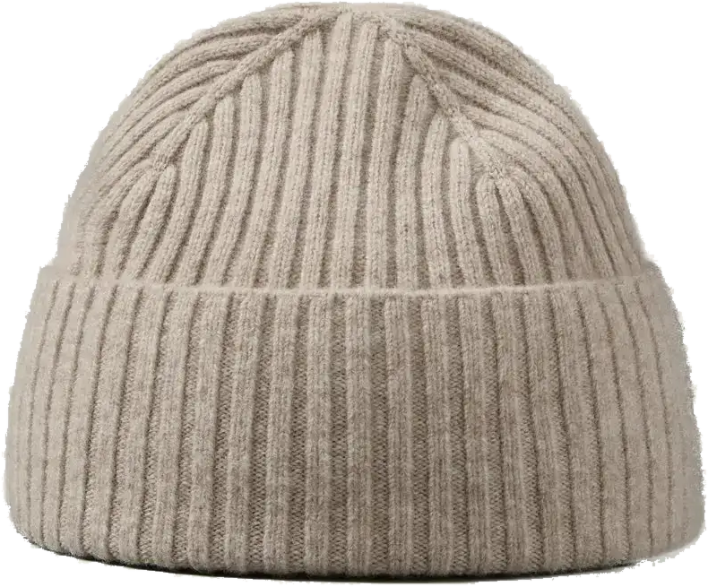 Plain oatmeal knit beanie