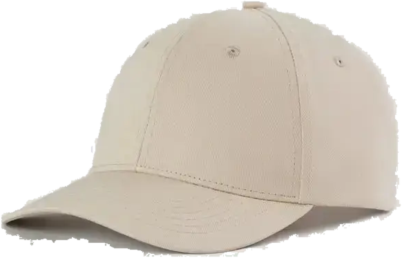 Plain beige six-panel baseball cap