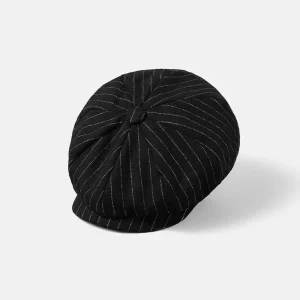 Stripe Wool Newsboy Cap