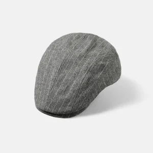 Stripe Wool Flat Cap